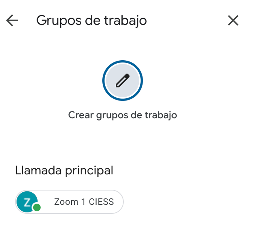 Botón Crear grupos de trabajo