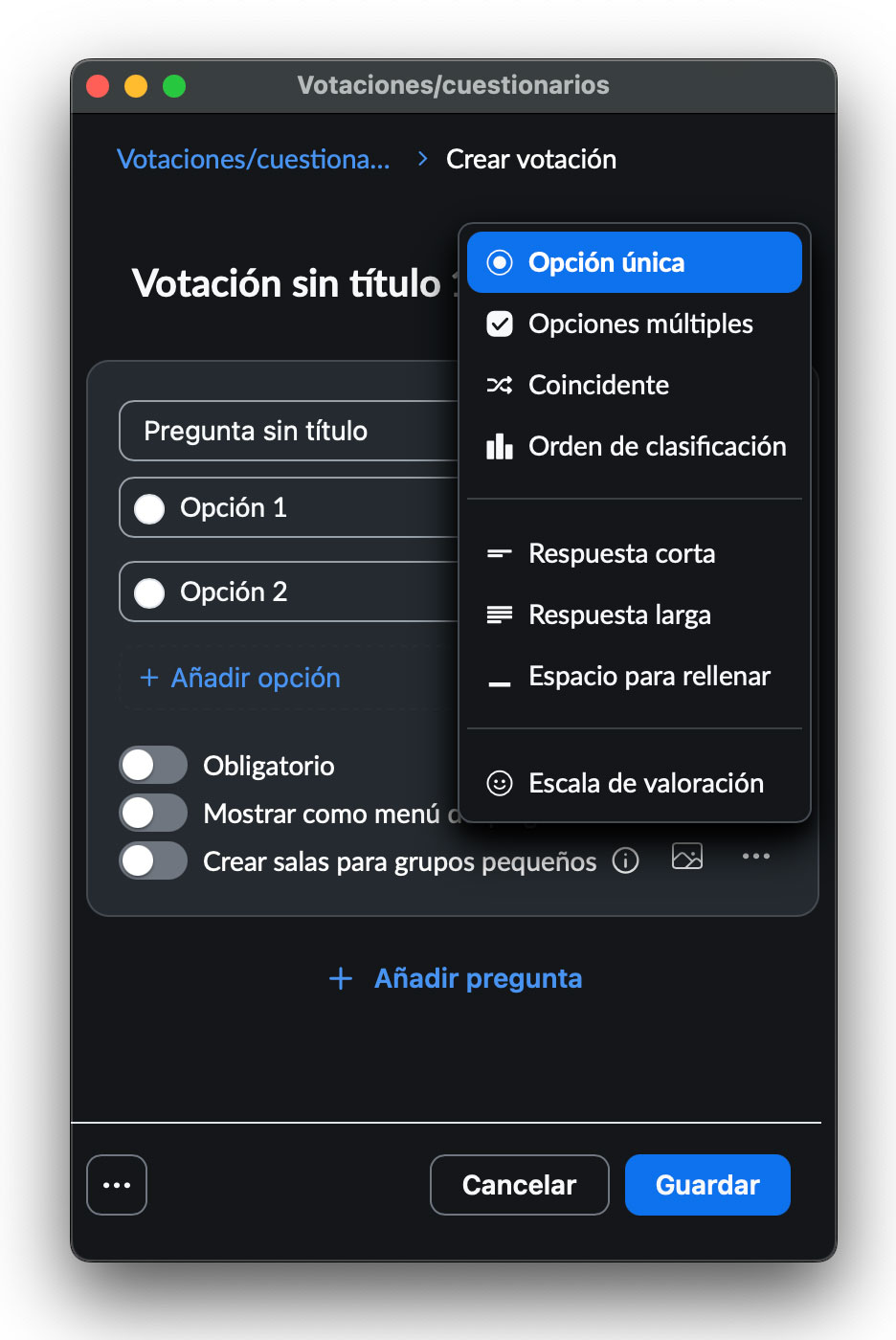 Acceder a votaciones o cuestionarios