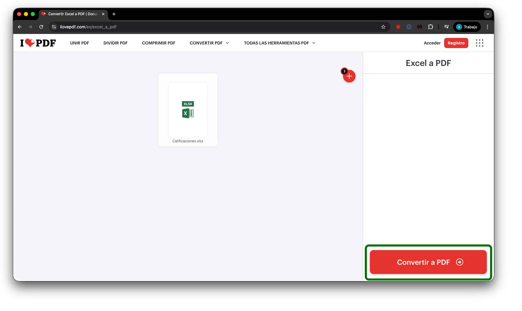 Proceso de conversión a PDF